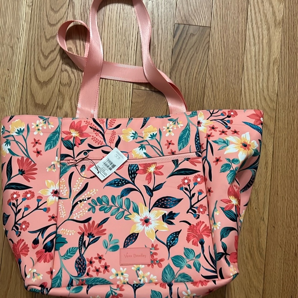 NWT Vera Bradley Reactive Coral Lily Family Beach Tote Bag SUMMER